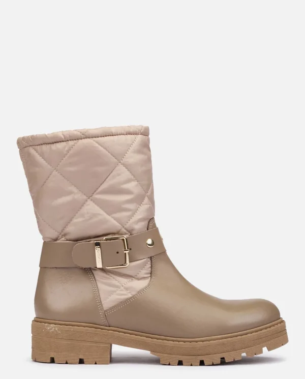 Yokono Flat Ankle Boot BERNA-003 Beige Flash Sale