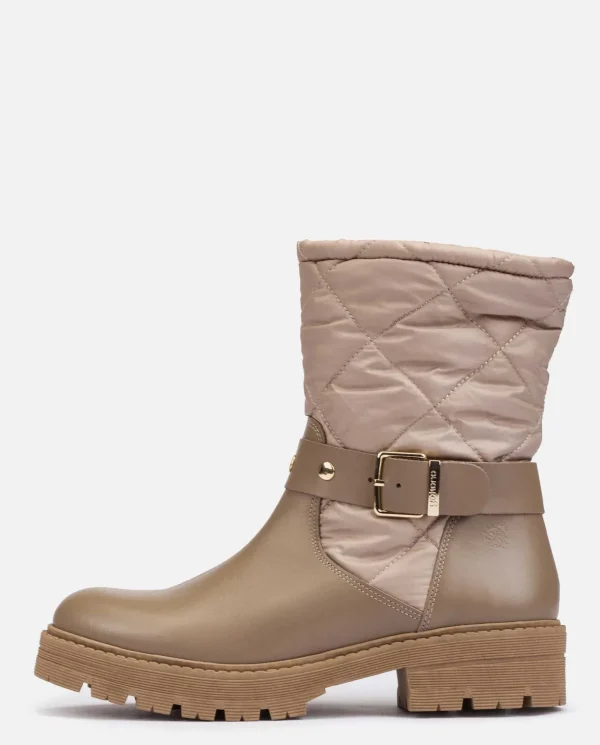 Yokono Flat Ankle Boot BERNA-003 Beige Flash Sale