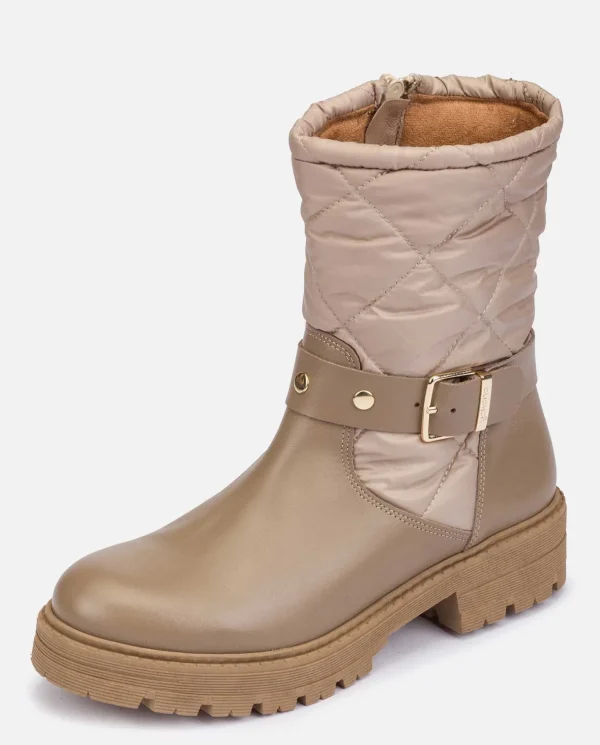 Yokono Flat Ankle Boot BERNA-003 Beige Flash Sale