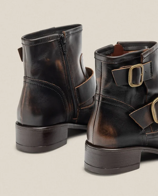 Yokono Flat Ankle Boot MONS-006 Brown New