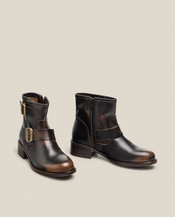 Yokono Flat Ankle Boot MONS-006 Brown New