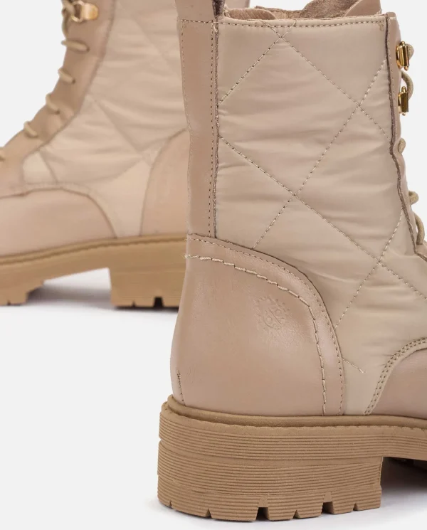 Yokono Flat Ankle Boots BERNA-007 Beige Flash Sale