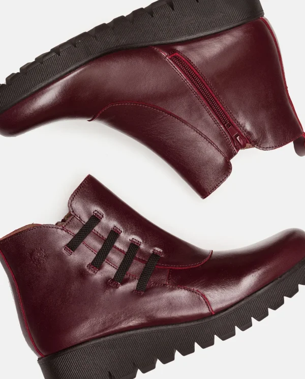Yokono Flat Bootie ATENAS-033 Burgundy Flash Sale