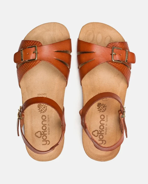 Yokono Flat Sandal IBIZA-185 Brown Best Sale