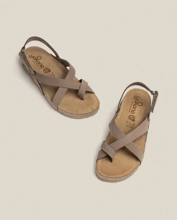 Yokono Flat Sandal JERBA-718 Brown Clearance