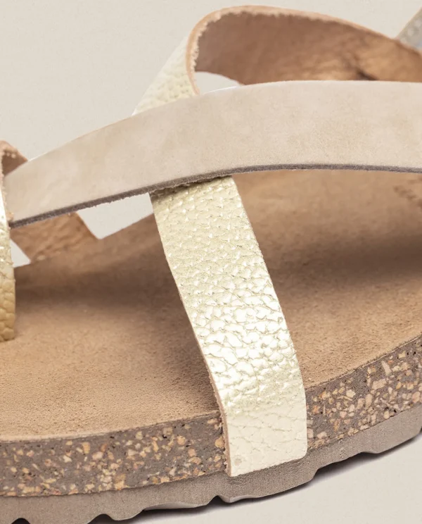 Yokono Flat Sandal JERBA-718 Gold Sale