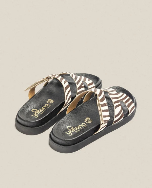 Yokono Flat Sandal MORENA-125 Zebra New