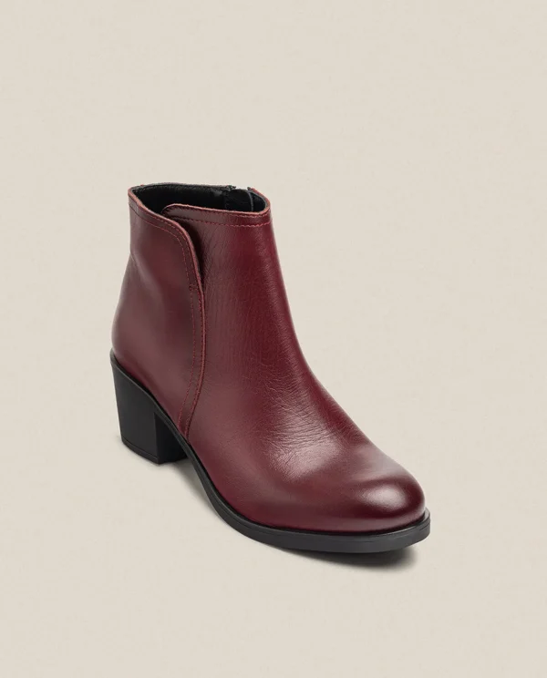 Yokono Heeled Ankle Boot LILLE-016 Burgundy Clearance