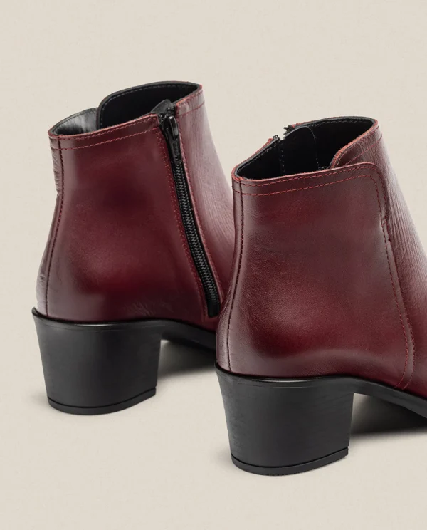 Yokono Heeled Ankle Boot LILLE-016 Burgundy Clearance