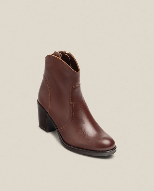 Yokono Heeled Ankle Boot ORNE-003 Brown Clearance