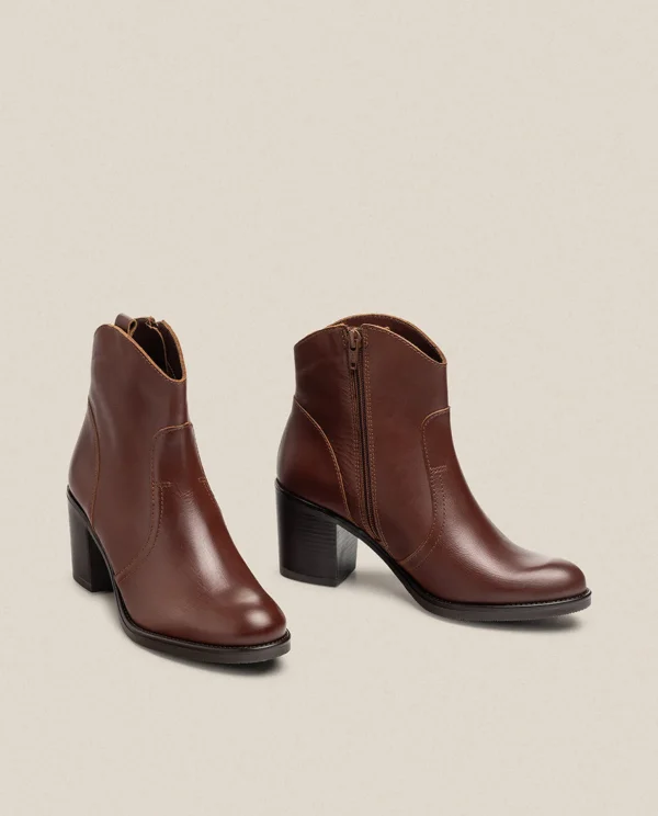 Yokono Heeled Ankle Boot ORNE-003 Brown Clearance