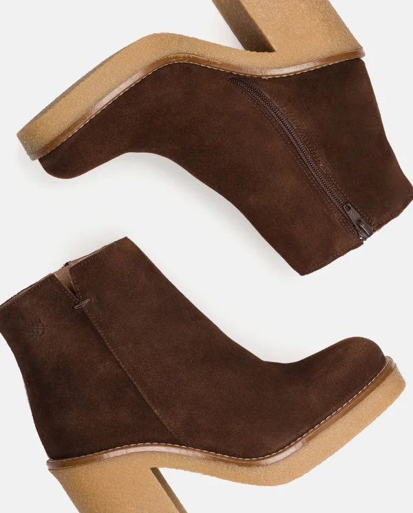 Yokono Heeled Ankle Boots GELA-001 Brown Clearance