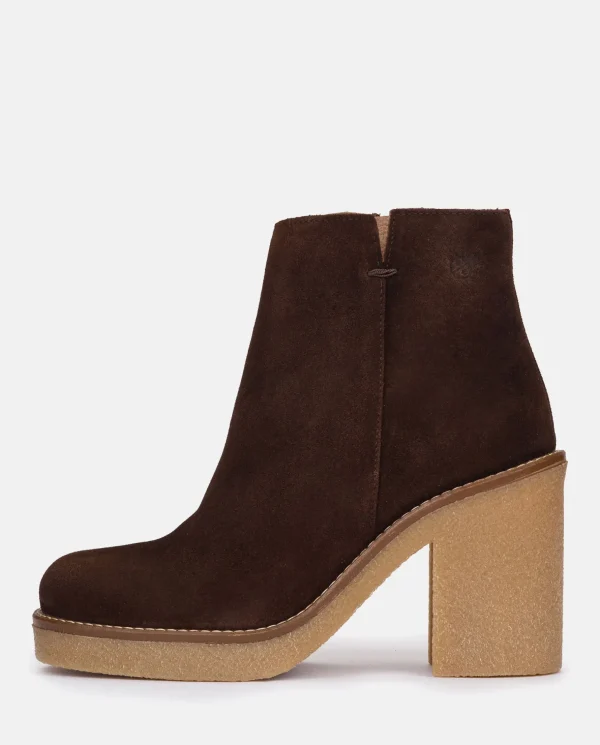 Yokono Heeled Ankle Boots GELA-001 Brown Clearance
