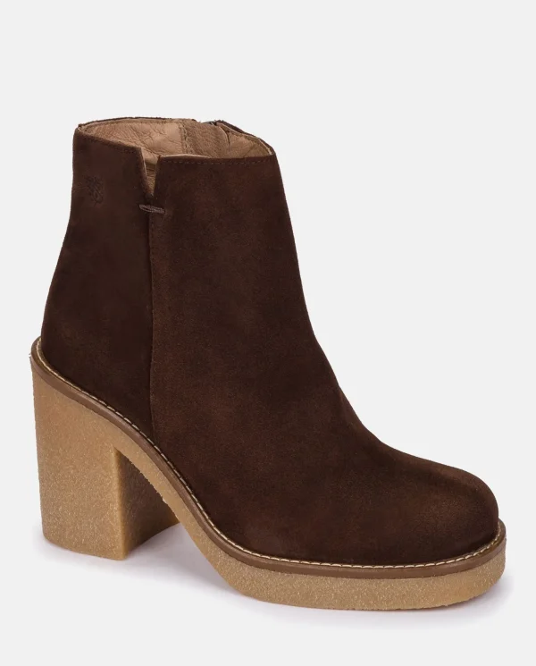 Yokono Heeled Ankle Boots GELA-001 Brown Clearance