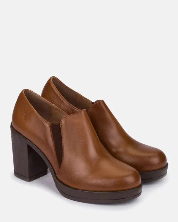 Yokono Heeled Ankle Boots PILSEN-005 Brown Clearance