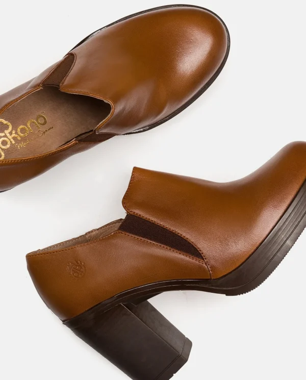 Yokono Heeled Ankle Boots PILSEN-005 Brown Clearance