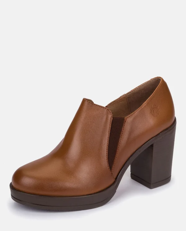 Yokono Heeled Ankle Boots PILSEN-005 Brown Clearance