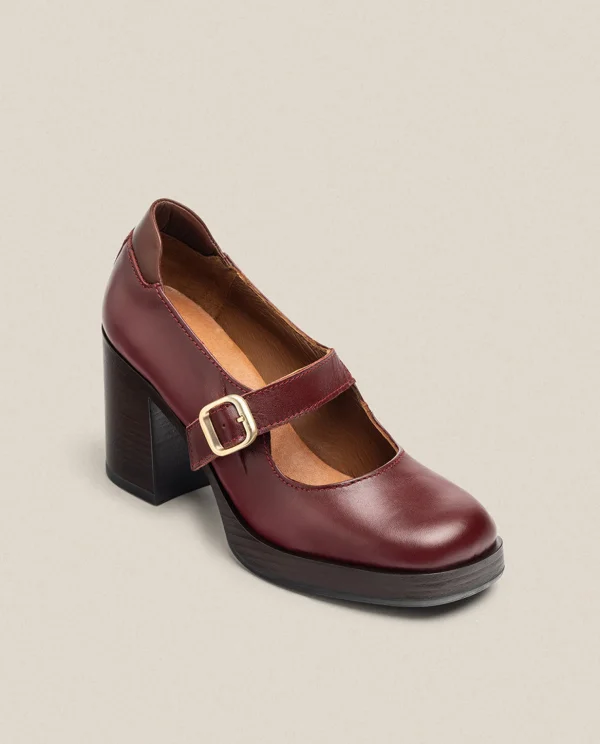 Yokono Heeled Shoe KOLIN-010 Burgundy Clearance