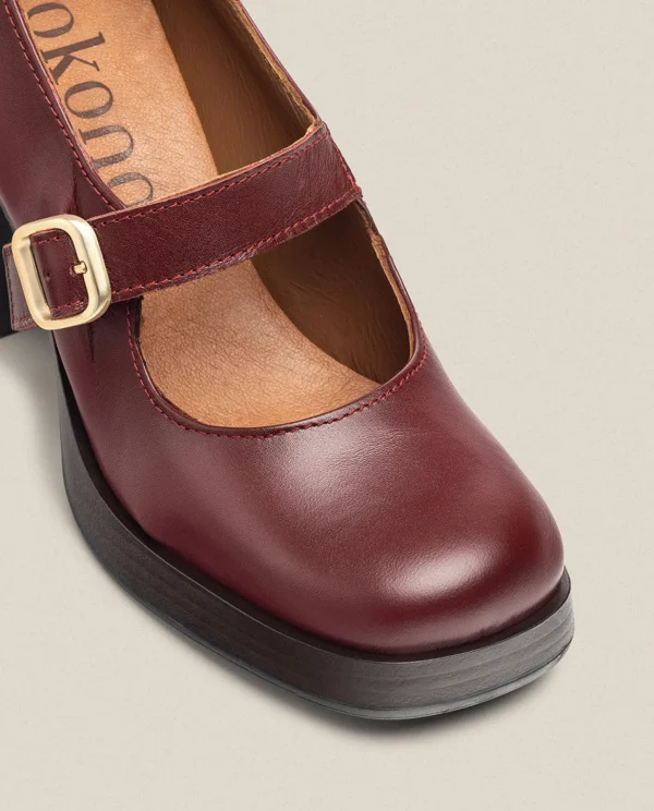 Yokono Heeled Shoe KOLIN-010 Burgundy Clearance