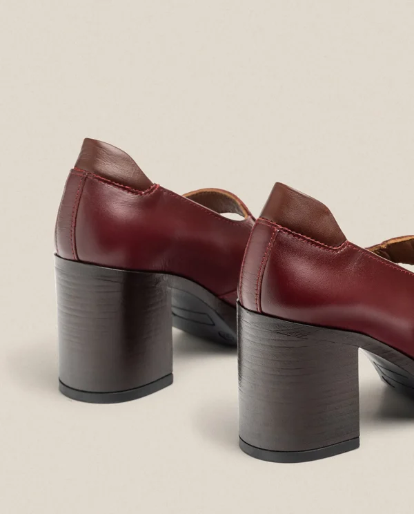 Yokono Heeled Shoe KOLIN-010 Burgundy Clearance