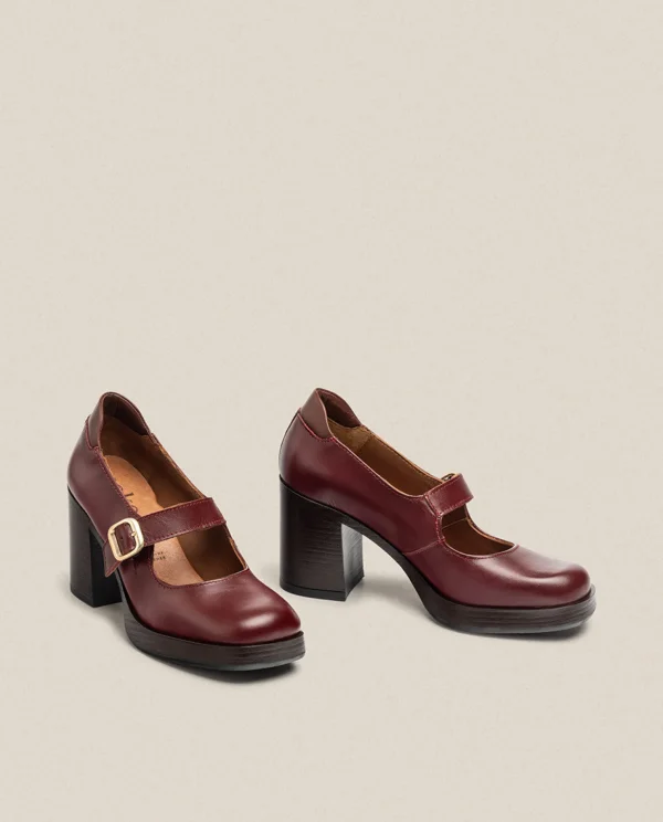 Yokono Heeled Shoe KOLIN-010 Burgundy Clearance