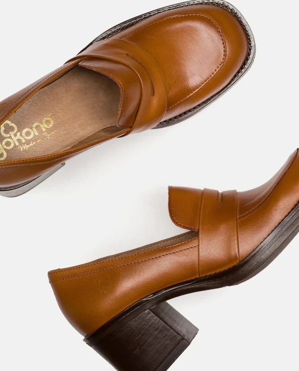 Yokono Heeled Shoe LANDAS-001 Brown Outlet