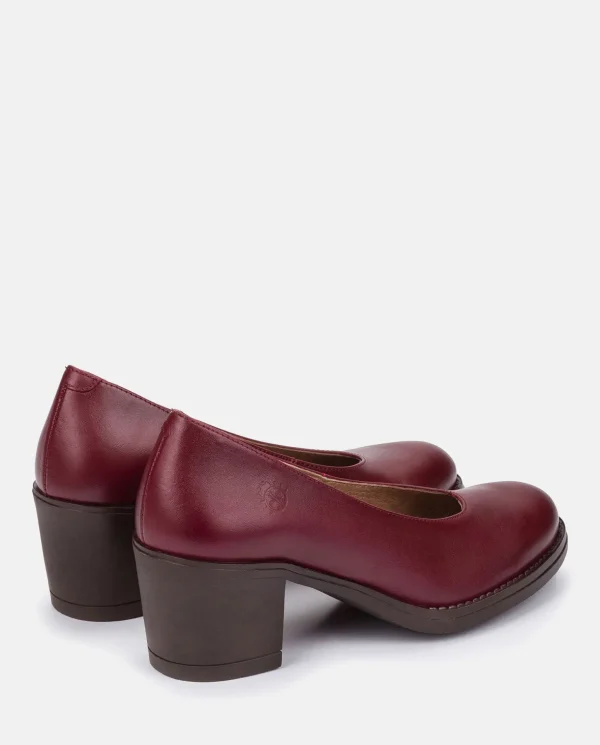 Yokono Heeled Shoe LILLE-007 Burgundy Hot