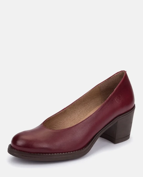 Yokono Heeled Shoe LILLE-007 Burgundy Hot