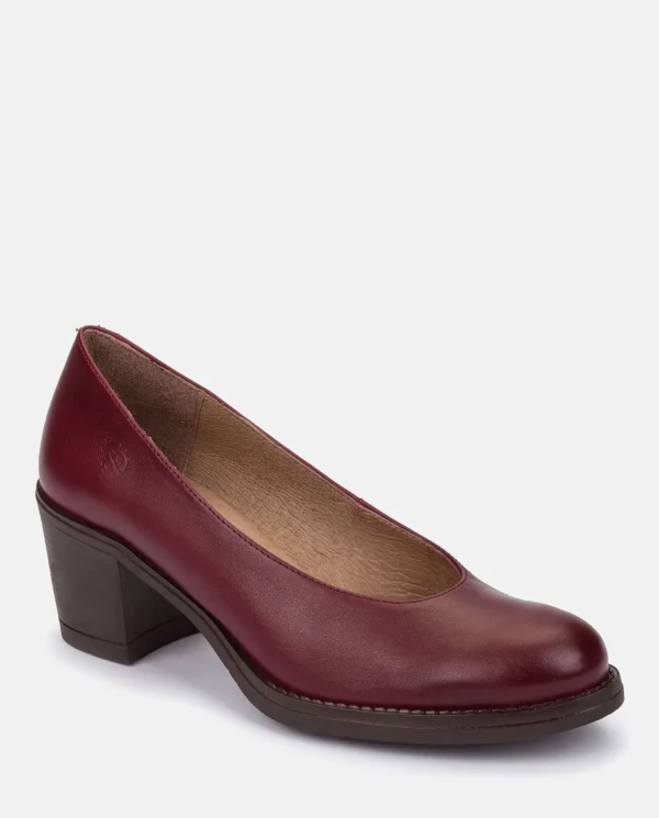 Yokono Heeled Shoe LILLE-007 Burgundy Hot