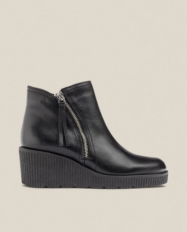 Yokono Wedge Ankle Boot MADONA-007 Black Cheap