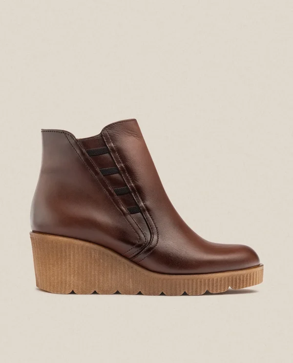 Yokono Wedge Ankle Boot MADONA-006 Brown Hot