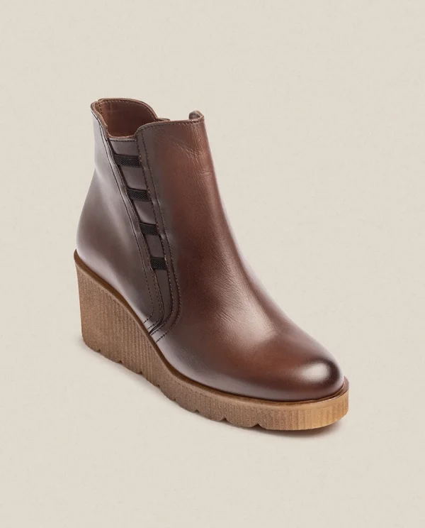 Yokono Wedge Ankle Boot MADONA-006 Brown Hot