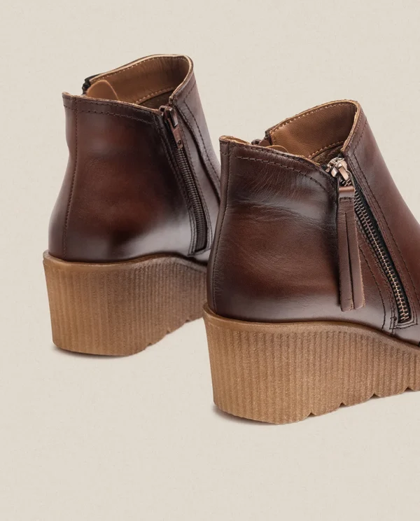 Yokono Wedge Ankle Boot MADONA-007 Brown Best