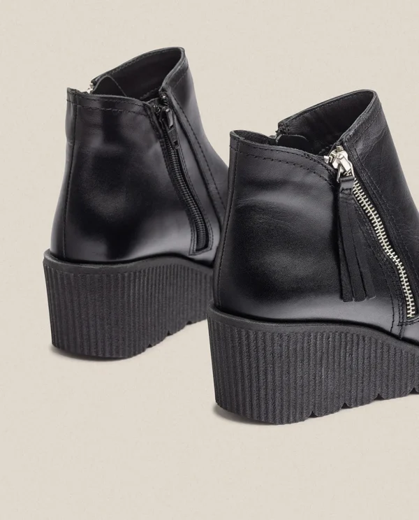 Yokono Wedge Ankle Boot MADONA-007 Black Cheap