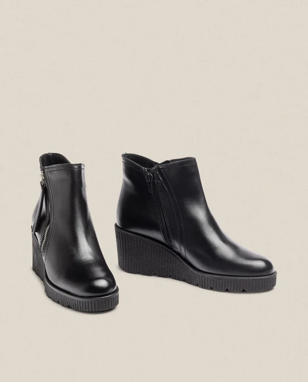 Yokono Wedge Ankle Boot MADONA-007 Black Cheap