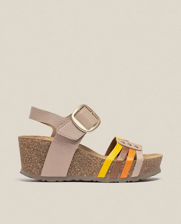 Yokono Wedge Sandal BARI 304 Beige Clearance