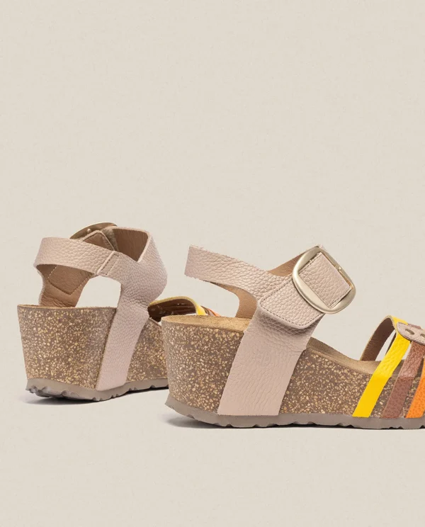Yokono Wedge Sandal BARI 304 Beige Clearance