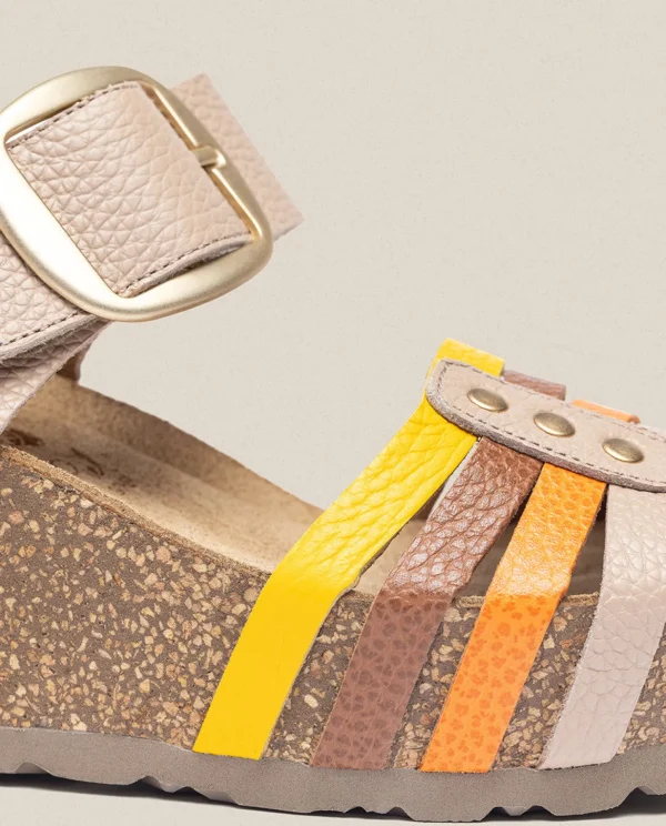 Yokono Wedge Sandal BARI 304 Beige Clearance