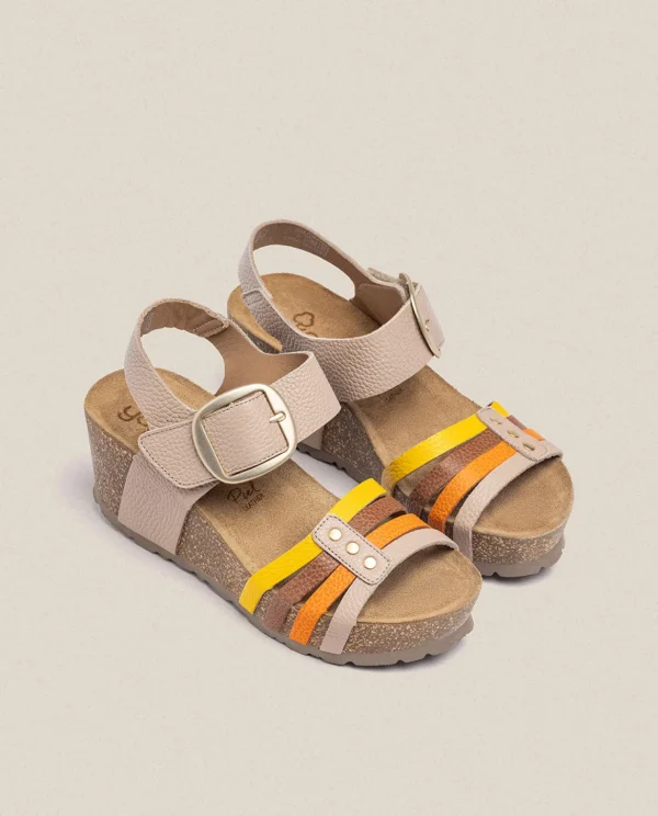 Yokono Wedge Sandal BARI 304 Beige Clearance