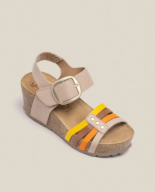 Yokono Wedge Sandal BARI 304 Beige Clearance