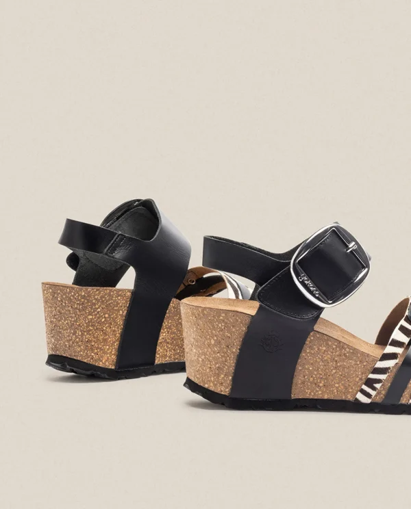 Yokono Wedge Sandal BARI 304 Black Store