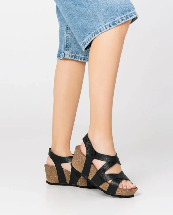 Yokono Wedge Sandal BARI-303 Black Hot