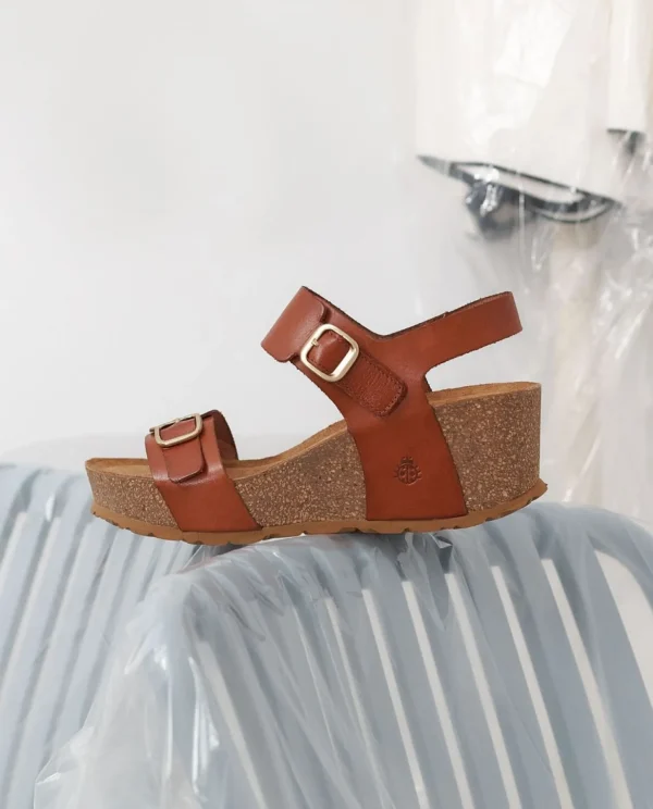 Yokono Wedge Sandal BARI-301 Brown Flash Sale