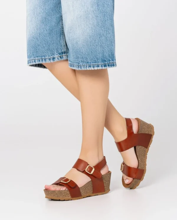 Yokono Wedge Sandal BARI-301 Brown Flash Sale