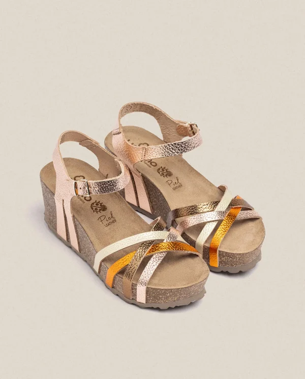 Yokono Wedge Sandal BARI-302 Pink Flash Sale