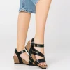 Yokono Wedge Sandal CADIZ-302 Black Hot