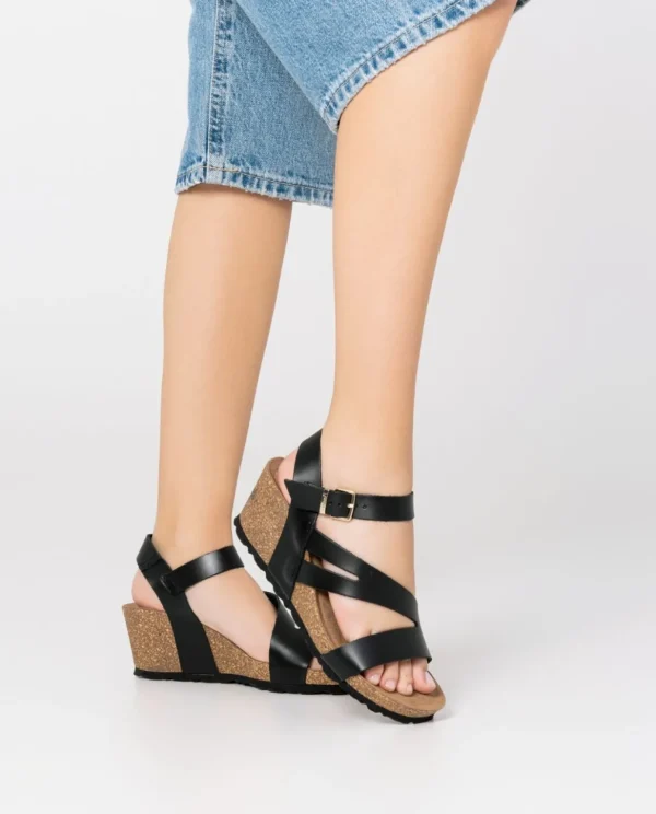 Yokono Wedge Sandal CADIZ-302 Black Hot