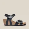 Yokono Wedge Sandal CADIZ-303 Black Cheap