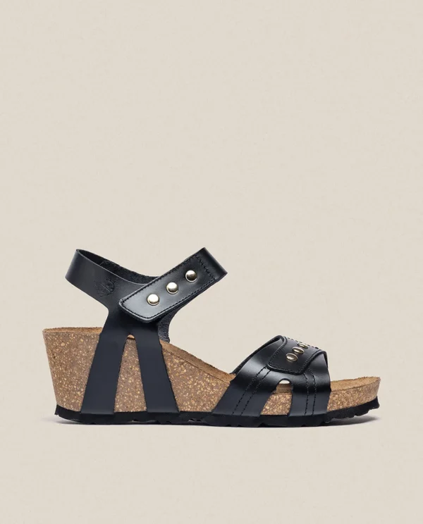 Yokono Wedge Sandal CADIZ-303 Black Cheap