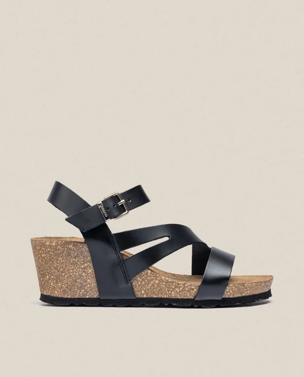 Yokono Wedge Sandal CADIZ-302 Black Hot